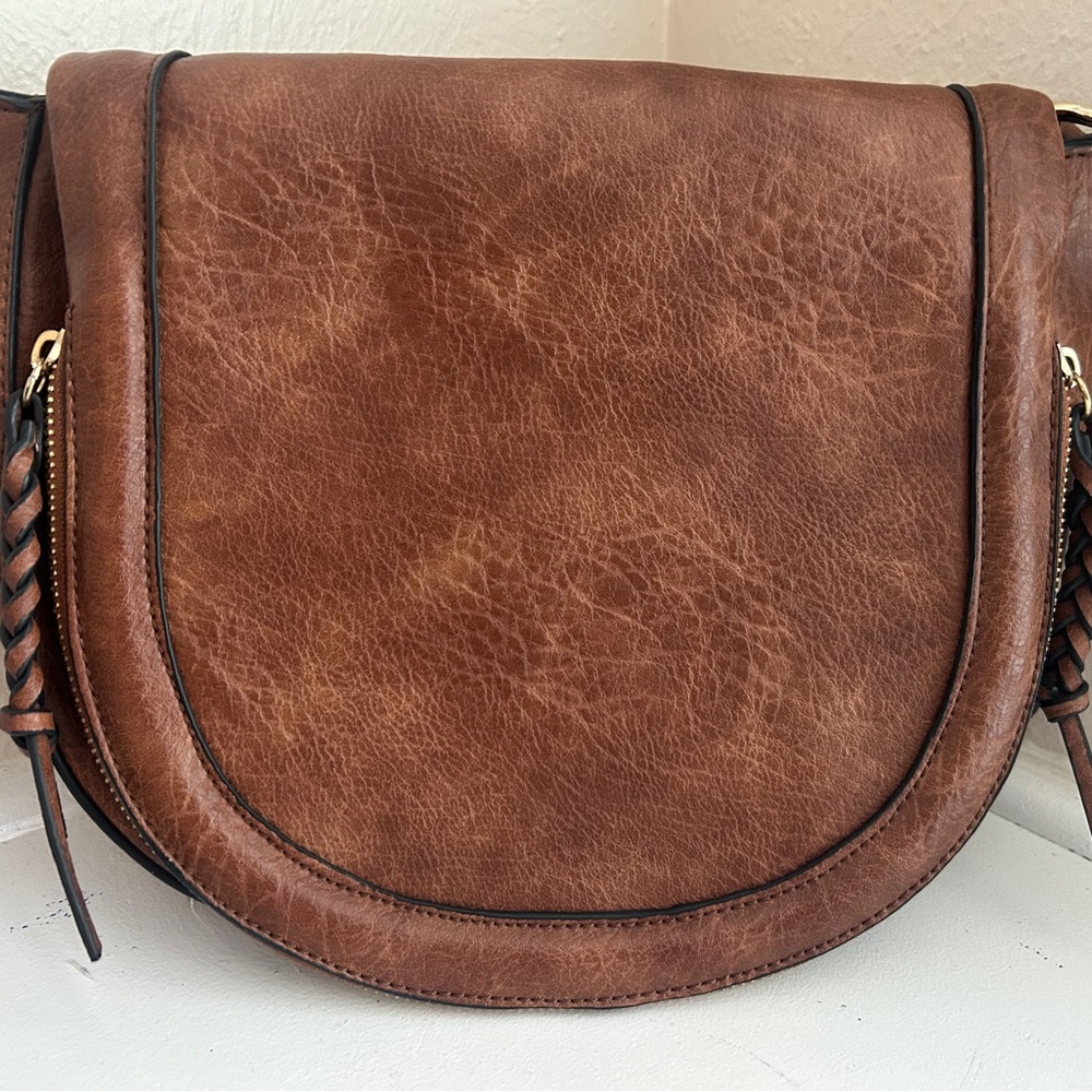 Sole Society Brown Crossbody Bag Boho Western Saddlebag
